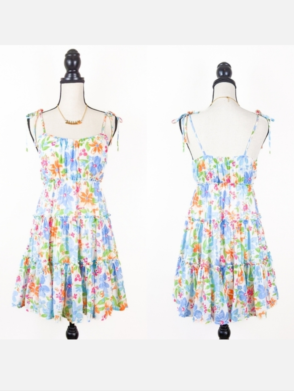 🦋LAST🦋 NWT Blu Pepper Jillian Floral Strappy Mini Dress, Size Medium